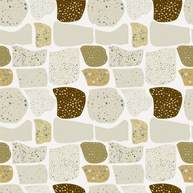 Terrazzo geometrik doku, dikişsiz desen ve renkli kıymıklar.