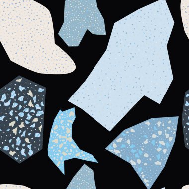 Terrazzo geometrik doku, dikişsiz desen ve renkli kıymıklar.