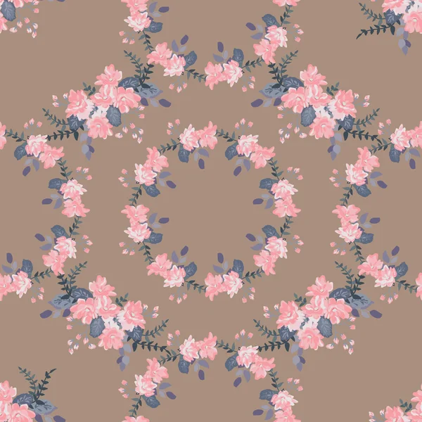 Simple Motif Floral Sans Couture Avec Petites Fleurs Colorées Lumineuses — Image vectorielle