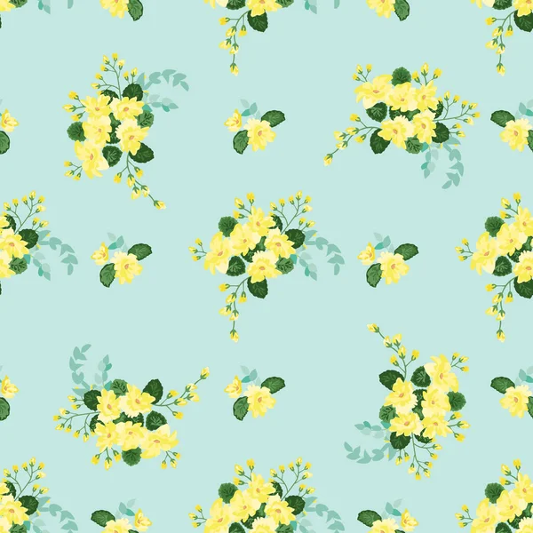 Simple Motif Floral Sans Couture Avec Petites Fleurs Colorées Lumineuses — Image vectorielle