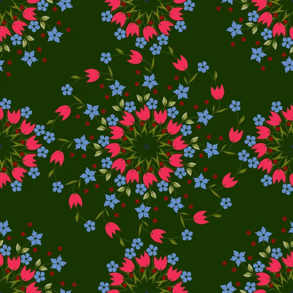 Modèle Mignon Simple Petites Fleurs Fond Sans Couture Floral Pour — Image vectorielle