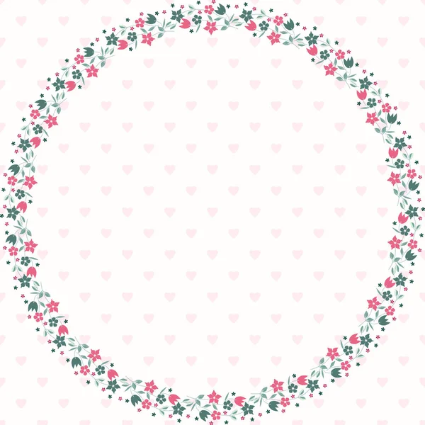 Nahtlos Niedliches Muster Aus Kleinen Blumen Valentinstag Konzept Floral Einfache — Stockvektor