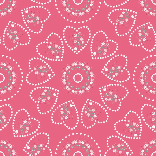 Modèle Mignon Sans Couture Petites Fleurs Concept Saint Valentin Floral — Image vectorielle