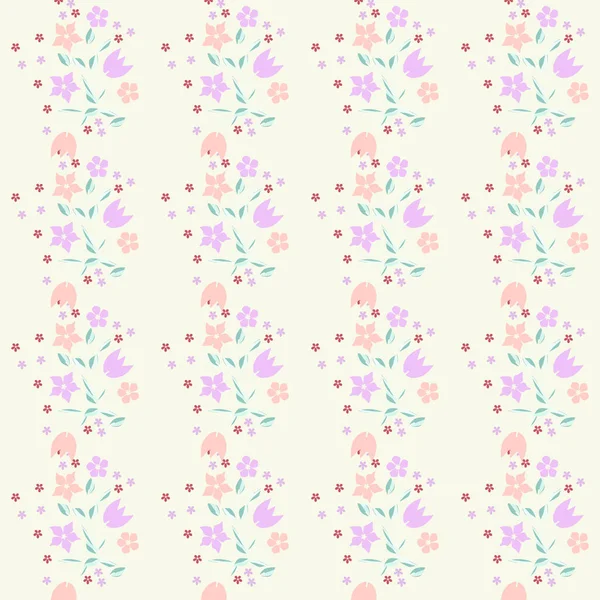 Einfaches Niedliches Muster Kleinen Blüten Floraler Nahtloser Hintergrund Für Textilien — Stockvektor