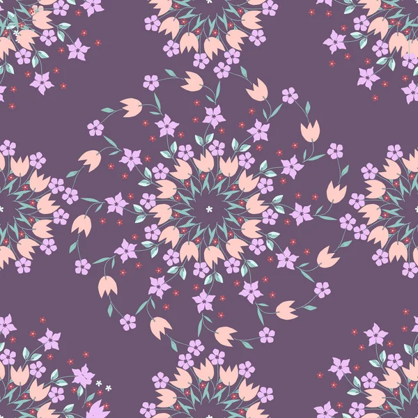 Enkelt Gulligt Mönster Små Blommor Blommig Sömlös Bakgrund För Textil — Stock vektor