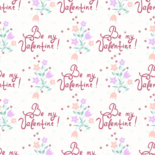 Naadloos Schattig Patroon Van Kleine Bloemen Valentijnsdag Concept Floral Eenvoudige — Stockvector