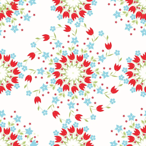 Jednoduchý Roztomilý Vzor Malých Květinách Květinové Bezešvé Pozadí Pro Textilní — Stockový vektor