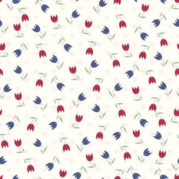 Простий Милий Візерунок Маленьких Квітках Квітковий Безшовний Фон Текстильних Або — стоковий вектор