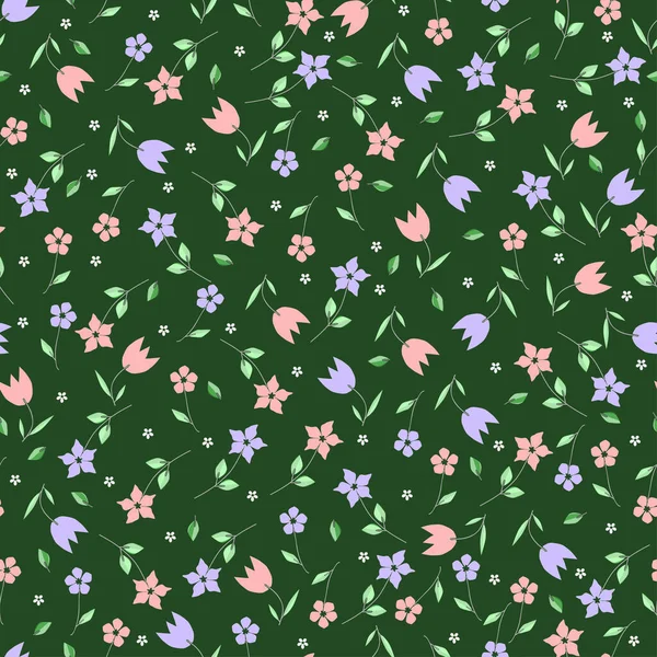 Patrón Floral Sin Costuras Flores Abstractas Hojas Para Textiles Cubiertas — Vector de stock