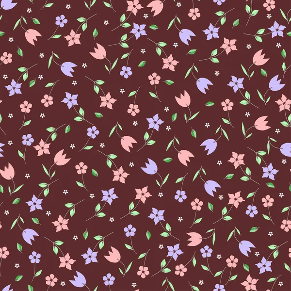 Patrón Floral Sin Costuras Flores Abstractas Hojas Para Textiles Cubiertas — Vector de stock