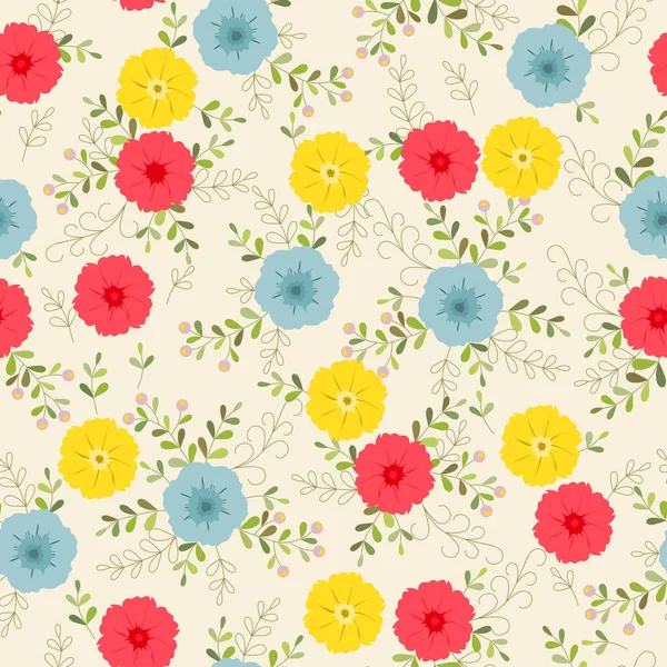 Padrão Floral Sem Costura Flores Abstratas Folhas Para Têxteis Capas — Vetor de Stock