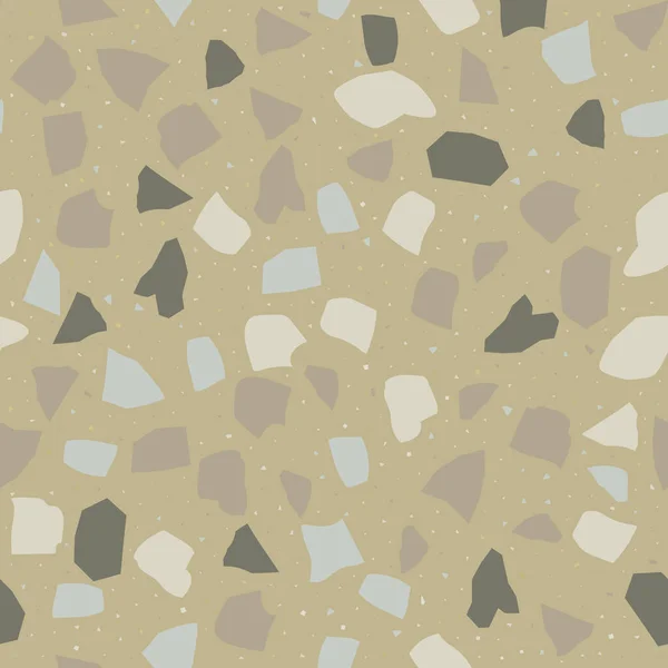 Texture Géométrique Terrazzo Motif Sans Couture Avec Éclats Colorés — Image vectorielle