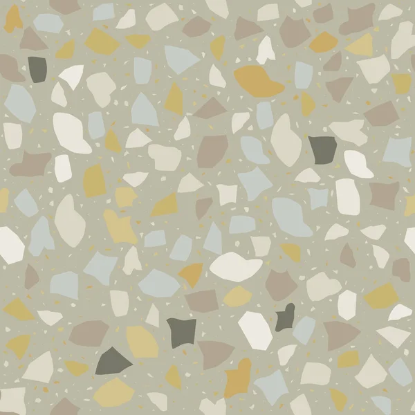 Terrazzo Geometrik Doku Dikişsiz Desen Renkli Kıymıklar — Stok Vektör