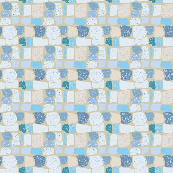 Texture Géométrique Terrazzo Motif Sans Couture Avec Éclats Colorés — Image vectorielle