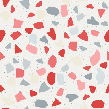 Terrazzo geometrik doku, dikişsiz desen ve renkli kıymıklar.