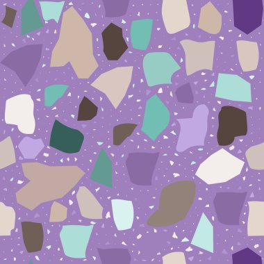 Terrazzo geometrik doku, dikişsiz desen ve renkli kıymıklar.
