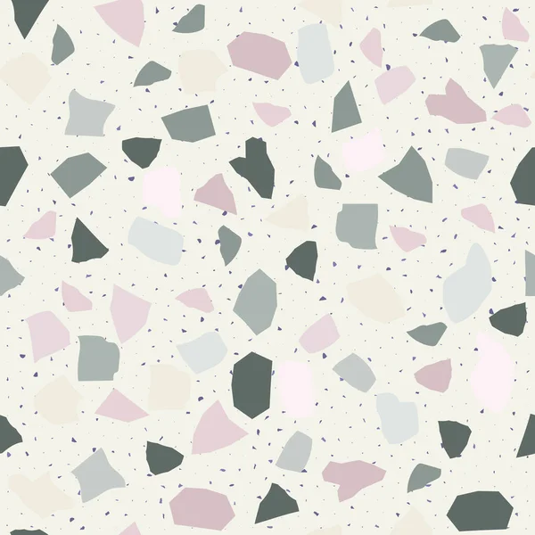 Terrazzo Geometrische Textuur Naadloos Patroon Met Kleurrijke Splinters — Stockvector