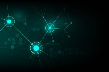 soyut internet ağı sinyali, vektör nanoteknoloji arkaplanı