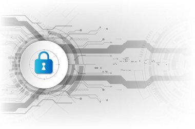 Soyut güvenlik dijital teknoloji geçmişi. Çizim Vektörü