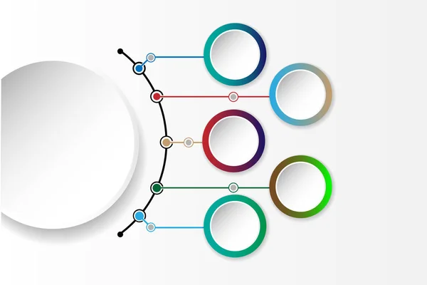 Modèle Infographie Conception Cercle Avec Signe Flèches Options Étapes Peut — Image vectorielle