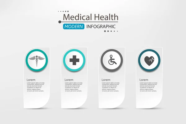 Medicínský Koncept Papírové Design Infografické Pozadí — Stockový vektor