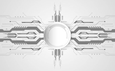 Çeşitli teknoloji elementleriyle soyut teknolojik arka plan kavramı. Resim Vektörü