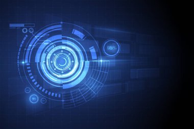 Çember mavi soyut teknoloji yenilik kavramı vektör arkaplanı