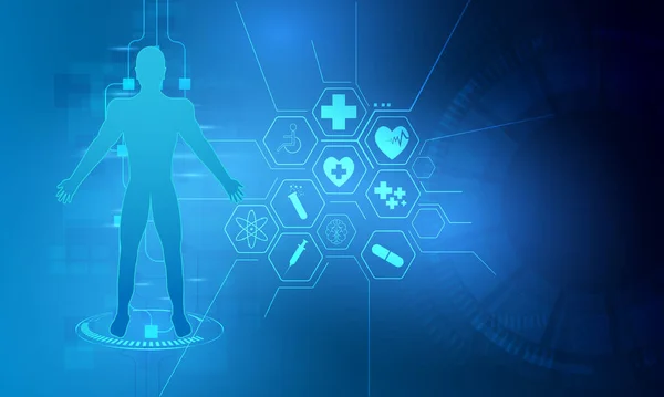 Hud Rozhraní Virtuální Hologram Budoucí Systém Zdravotní Péče Inovace Koncept — Stockový vektor