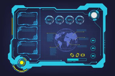 soyut hud ui gui gelecekteki sanal ekran sistemi arka planı