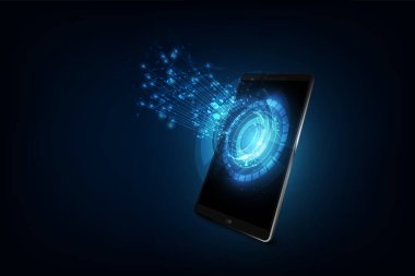akıllı telefon teknolojisi, ağ bağlantısı vektör çizimi