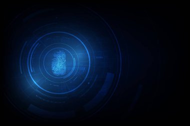 sanal tanımlama hud sistemi tasarımı yüksek teknoloji konsept vektör çizimi