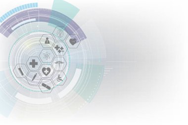 sağlık hizmeti ikonu desenli tıbbi yenilik kavramı arka plan tasarımı