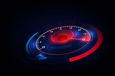 Hızlı hız ölçer arabalı hızlı hareket arkaplanı. Yarış hızı arkaplanı.