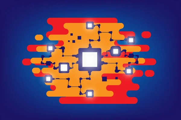 Chaîne Blocs Réseaux Géométriques — Image vectorielle