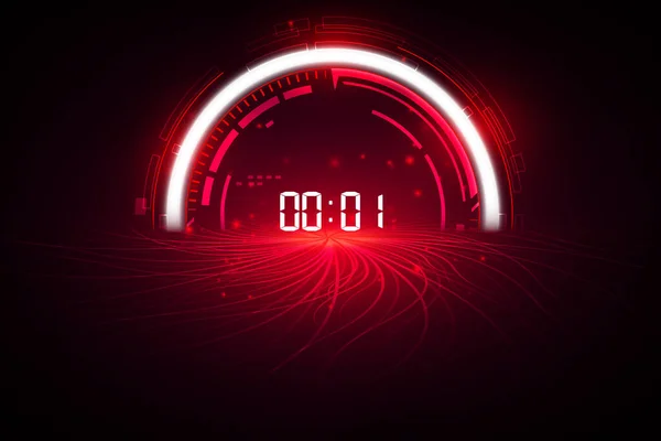 Abstract Futuristic Technology Sfondo Con Concetto Timer Numerico Digitale Countdown — Vettoriale Stock