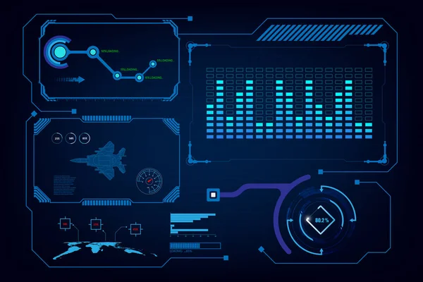 Hud Gui Interface Virtual Modelo Inteligência Artificial — Vetor de Stock