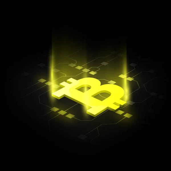 Abstraktní Bitcoin Digitální Měny Blockchainem Vektorová Ilustrace — Stockový vektor