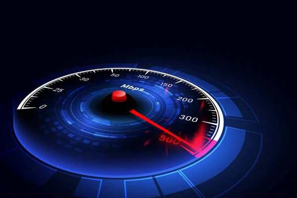 高速インターネット接続のアイデア 速度計 インターネット接続 ベクターイラスト — ストックベクタ