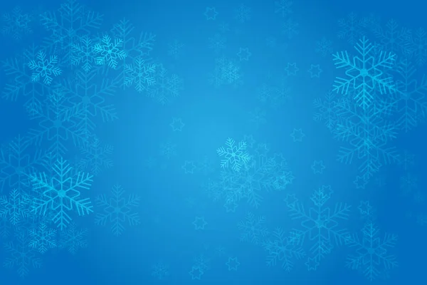 Fond Bleu Noël Avec Des Flocons Neige Lumineux Bokeh Illustration — Image vectorielle