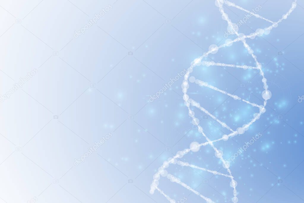 Science template, wallpaper or banner with a DNA molecules. Vector illustration.