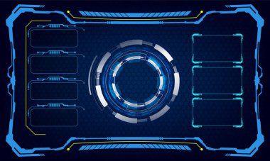 Hud arayüzü ui şablonu siber yenilikçi konsept arkaplan vektör çizimi