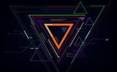 Teknolojik soyut arka planlar, renkli üçgen. Vektör illüstrasyon eps10