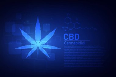 CBD formülünün moleküler yapısı tıbbi kimya formülü, vektör illülasyonu