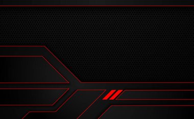 Kırmızı metalik çerçeve tasarım teknolojisi spor konsepti soyut arka plan. vektör illüstrasyonu