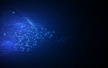 Devre şeması olan mavi teknoloji arka planı. Vektör illüstrasyon eps10