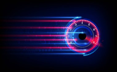 İlerleme çubuğu ya da web hızının yuvarlak göstergesini indir. Hud arka planı için spor araba hız göstergesi. vektör eps10