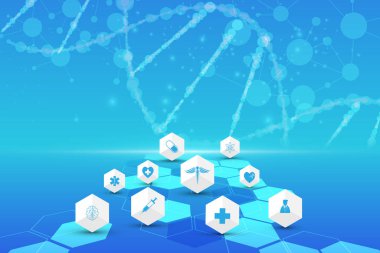 Tıbbi geçmiş, Küresel Bağlantı Sağlık ve Tıbbi Konular İçin Uygun. vektör illüstrasyonu