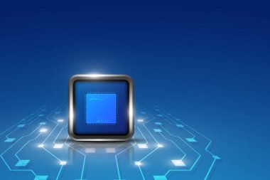 Bilgisayar işleme inovasyon teknolojisi tasarım geçmişi. vektör illüstrasyonu 