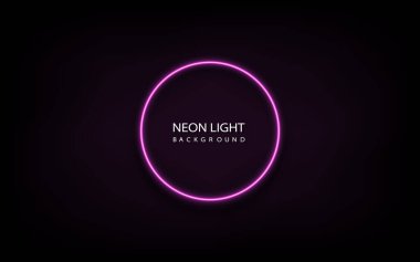 Arkaplan Vektörü Resminde Pembe Neon Işık Çemberi Çerçevesi