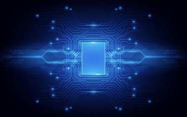 Soyut teknoloji çip işlemci arkaplan devre kartı